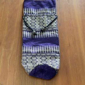 Purple and Gold Patterned Wine Gift Bag